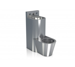 Urinal and washbasin set, centered (with accessories)